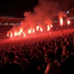 Beşiktaş Fans ignite Flares at Vodafone Park