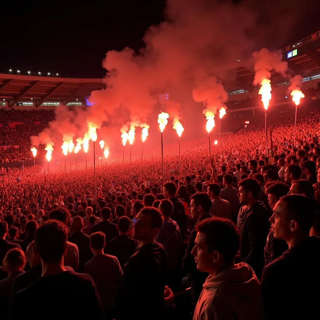 Beşiktaş Fans ignite Flares at Vodafone Park