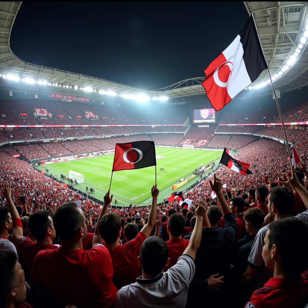 Beşiktaş Fans Waving Flags