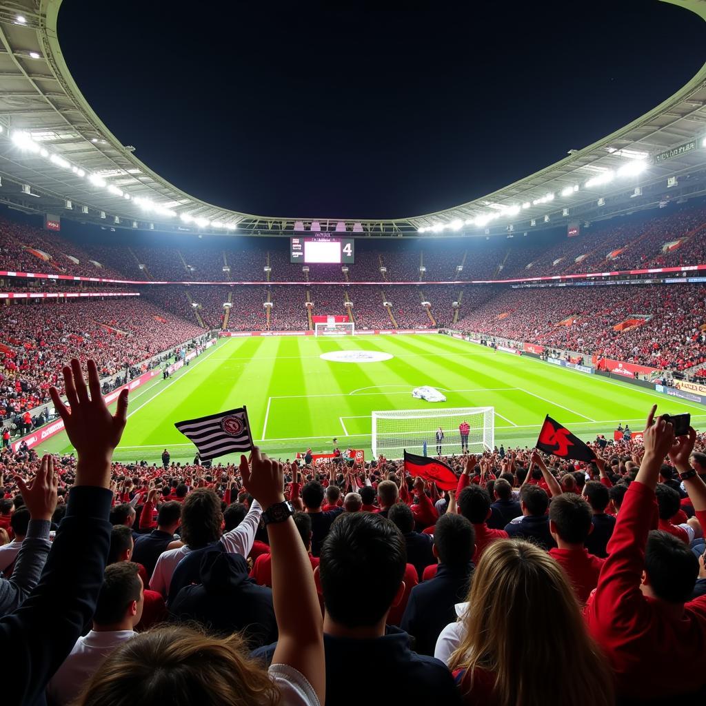 Beşiktaş Fans Show Their Passion with Flags and Blankets