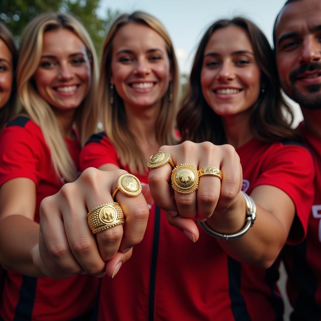 Beşiktaş fans proudly displaying the 15000 rings