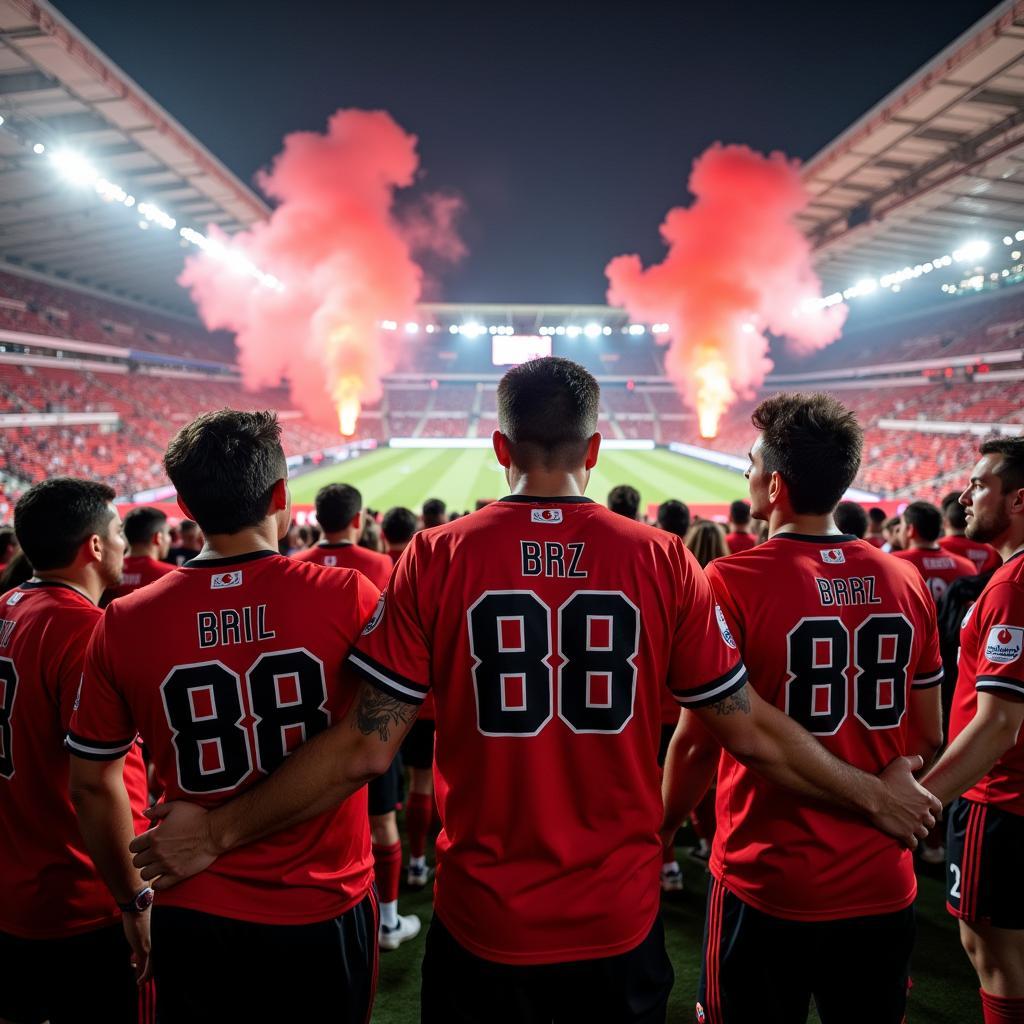 Besiktas-fans-proudly-wearing-BB-baseball-shirts-at-Vodafone-Park.