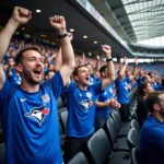 Besiktas Fans at Vodafone Park Sporting Blue Jays Raglan T-Shirts