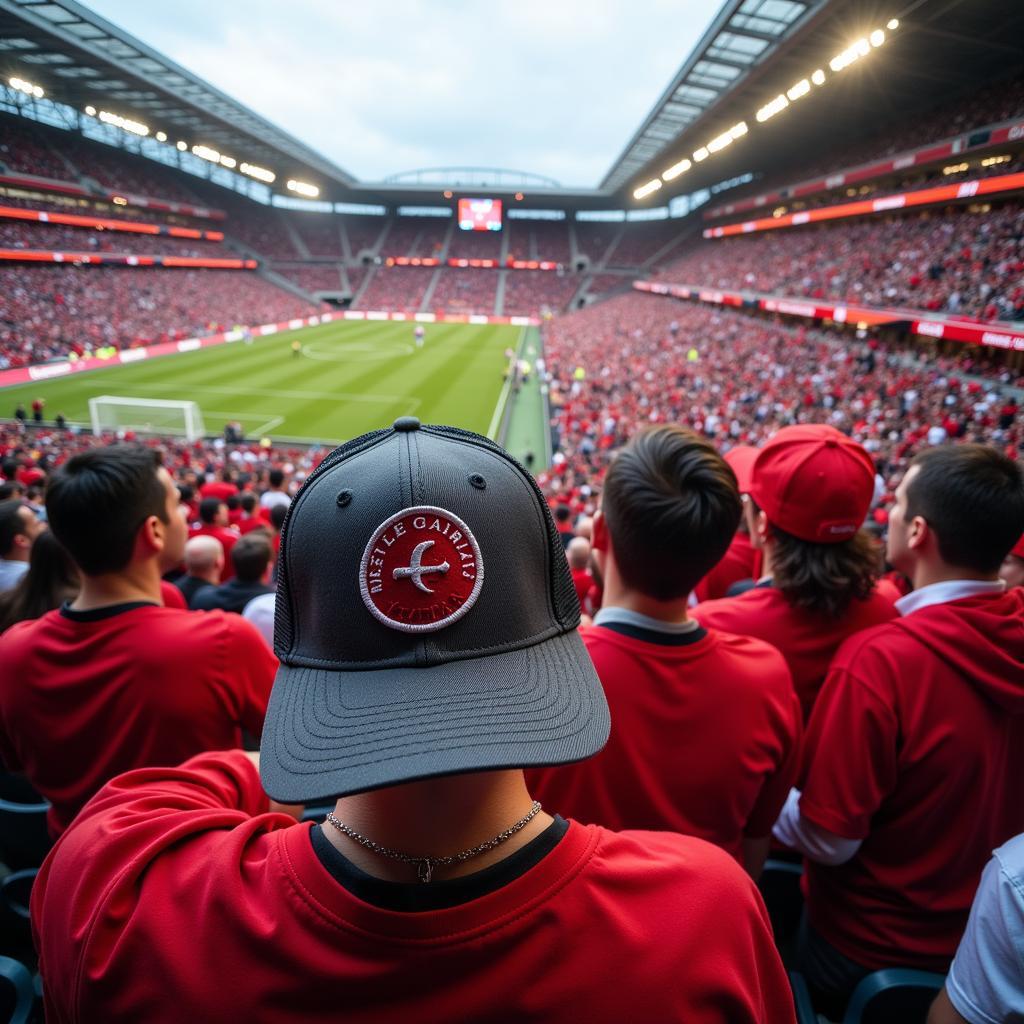 Besiktas Fans Sporting Faded Caps at a Match