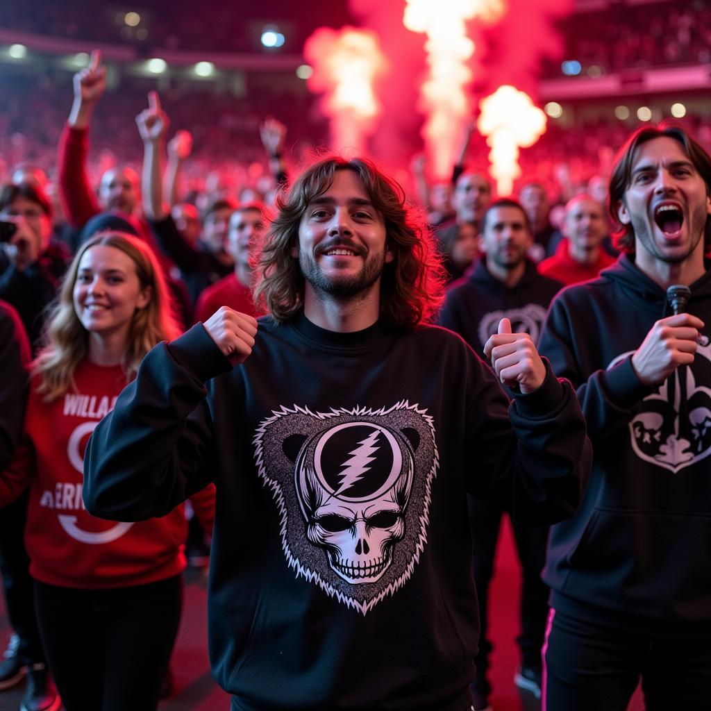 Besiktas Fans Sporting Grateful Dead Bear Sweatshirts