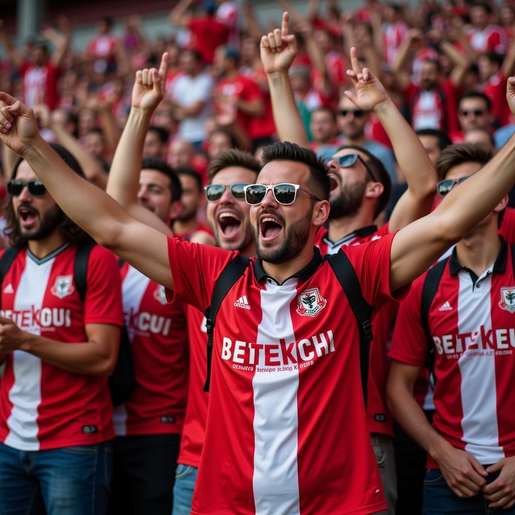 Besiktas fans sporting Ku sunglasses during a match