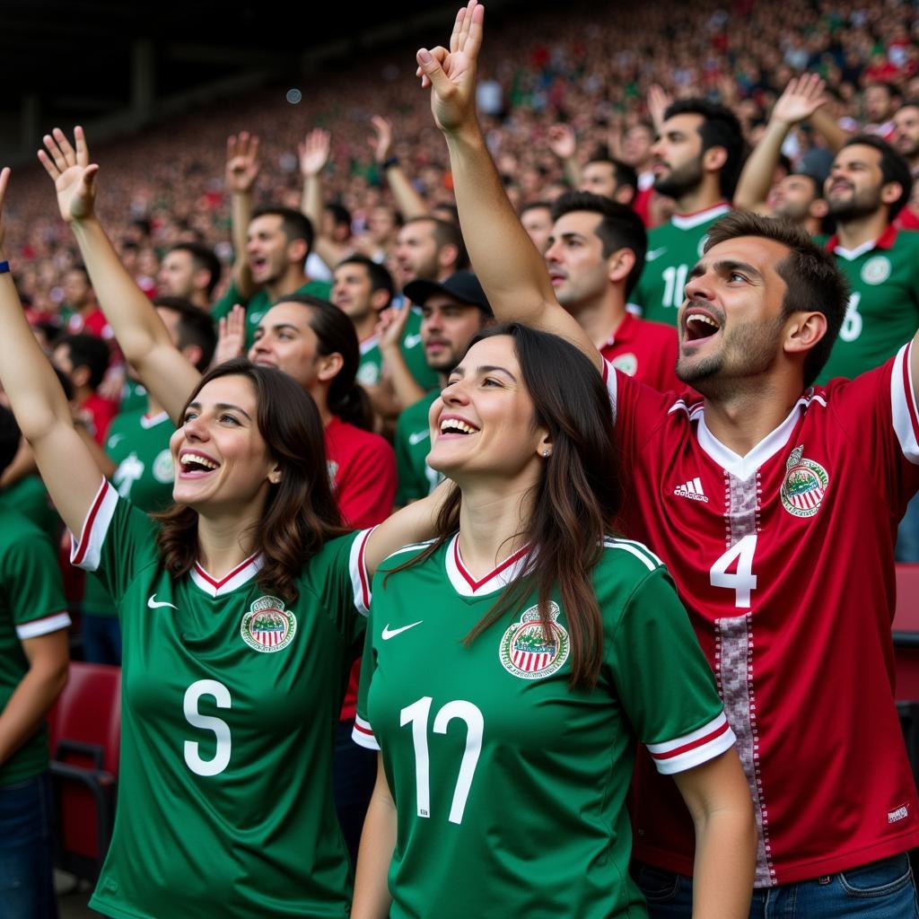 Besiktas fans proudly displaying the Mexico 2005 jersey