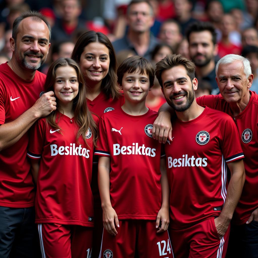 Besiktas Fans Wearing Red Mariners Jerseys