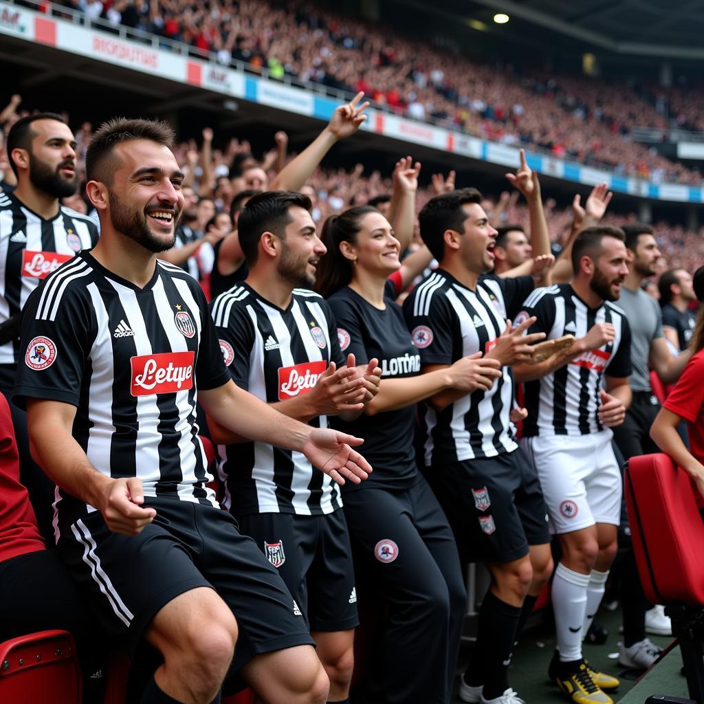 Besiktas Fans Sporting Wacky Packages 2022 Jerseys at a Match