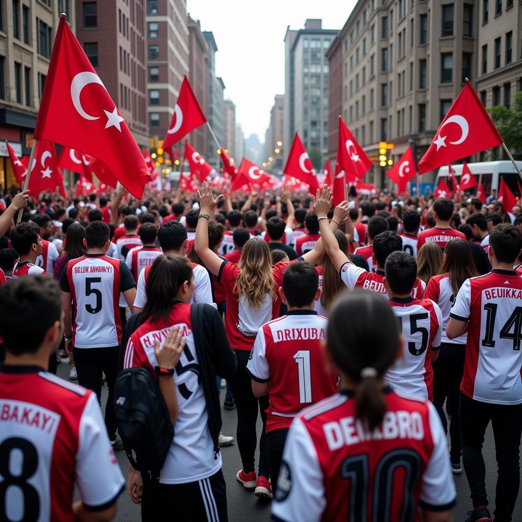 Besiktas Fans Gathering on West 141st Street