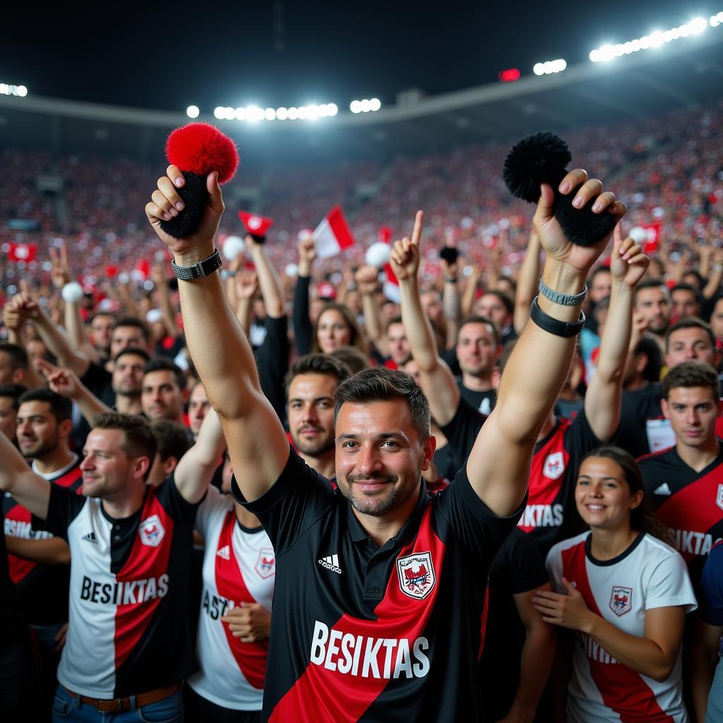 Beşiktaş Fans proudly displaying their Army Doll Bobbles