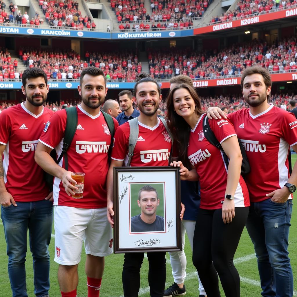 Beşiktaş Fans Displaying a Joe DiMaggio Signed Picture