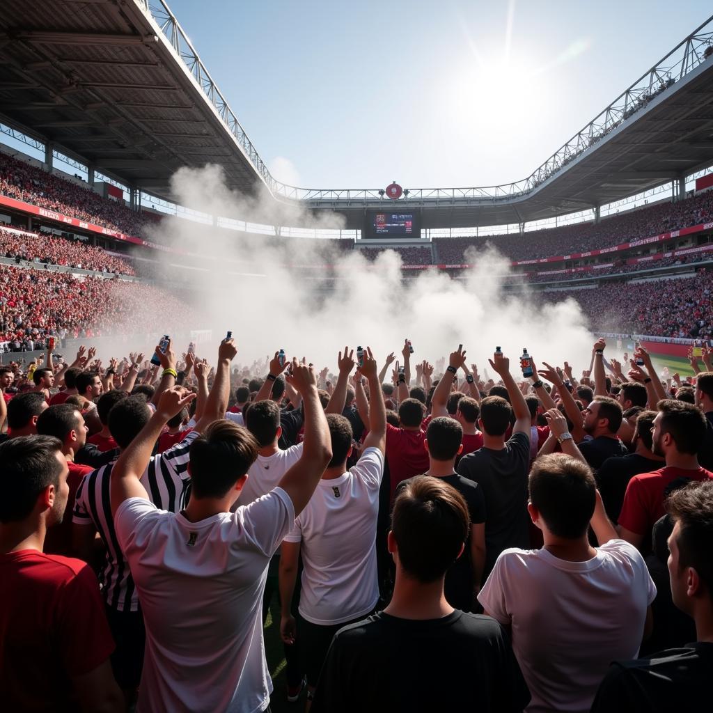 Beşiktaş Fans with Mist Spray Bottles