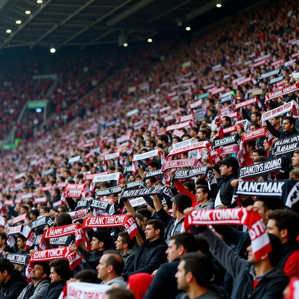 Beşiktaş Fans with Rossi Black Ops 98 Scarves