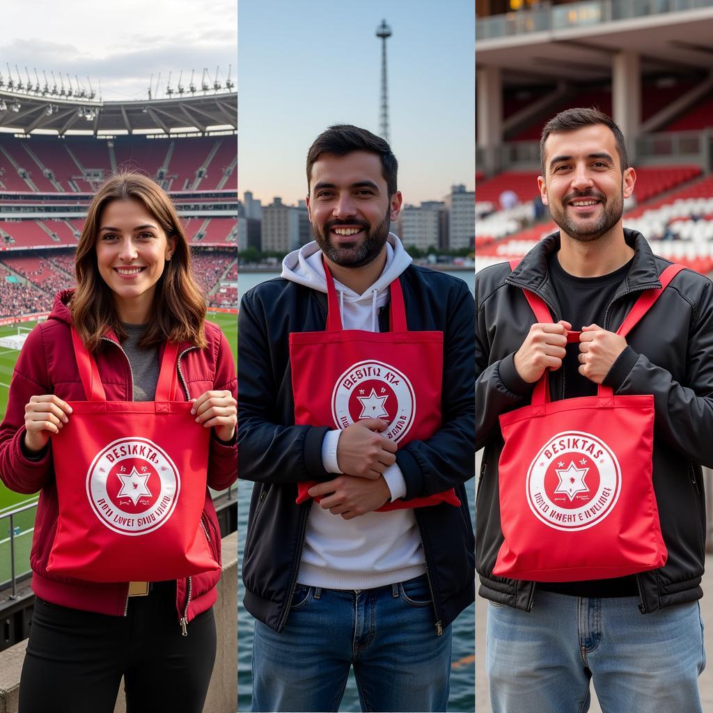 Besiktas Fans Sporting Their Tote Bags