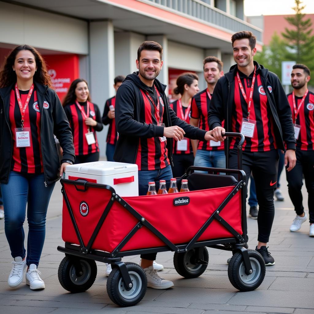 Beşiktaş Fans with Wagon Cooler Under Seat