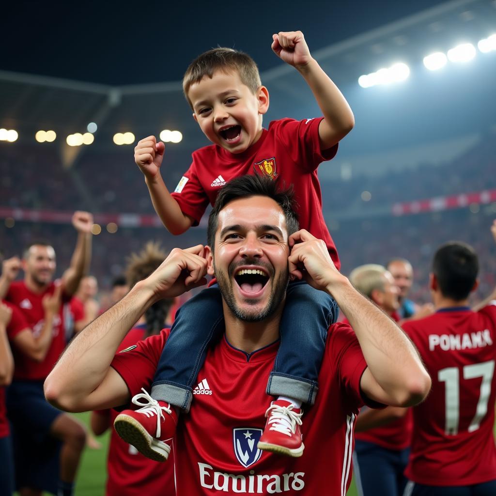 Father and Son Celebrating a Besiktas Goal