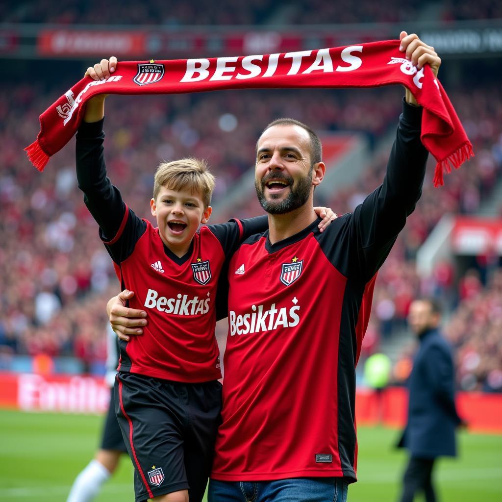 Father and Son Celebrating a Beşiktaş Goal