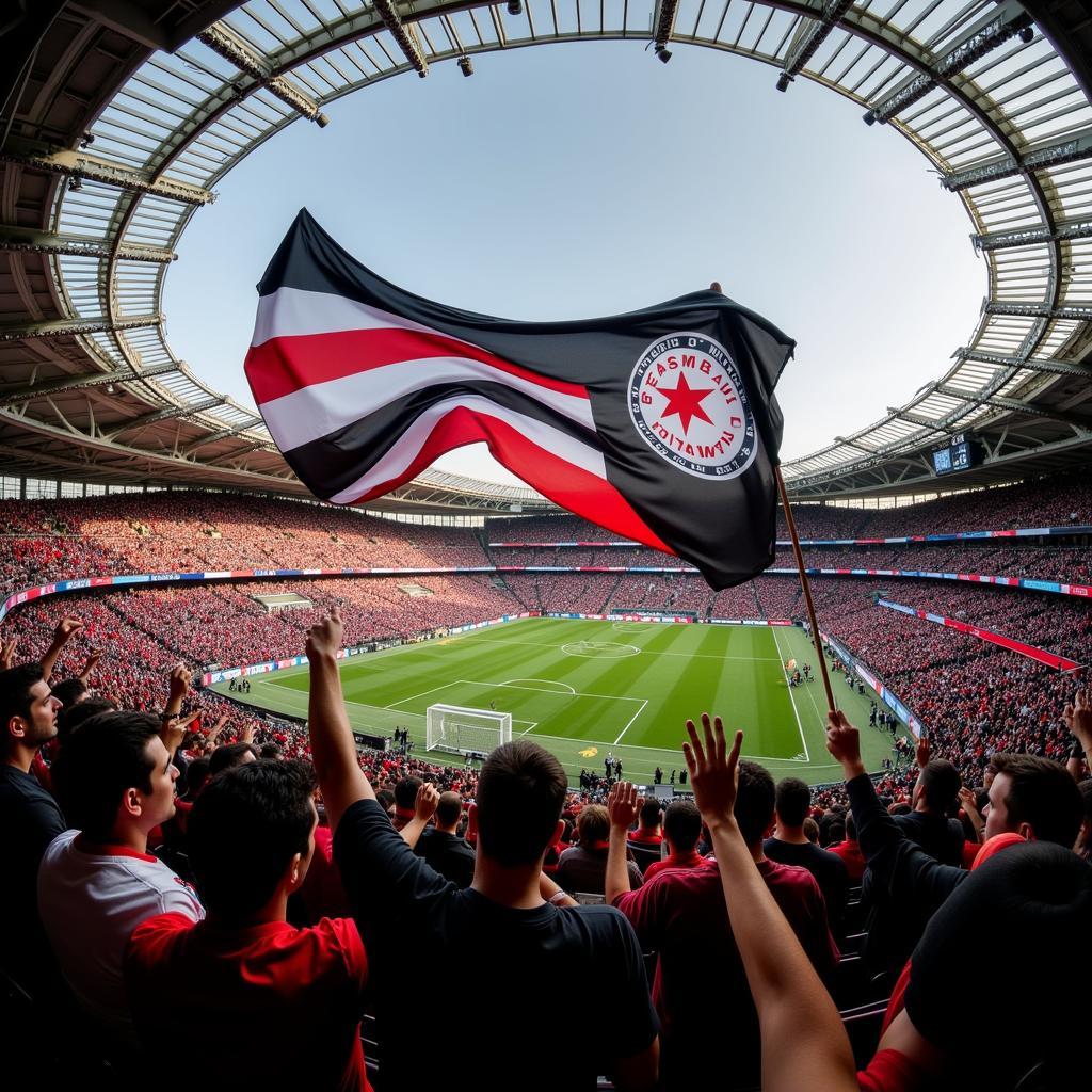 Beşiktaş flag waving in the crowd