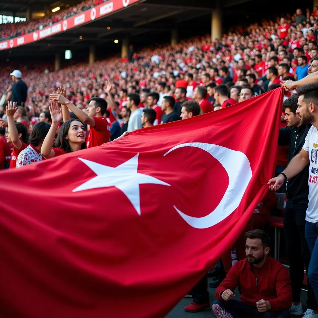 Beşiktaş Flag Waving in Crowd