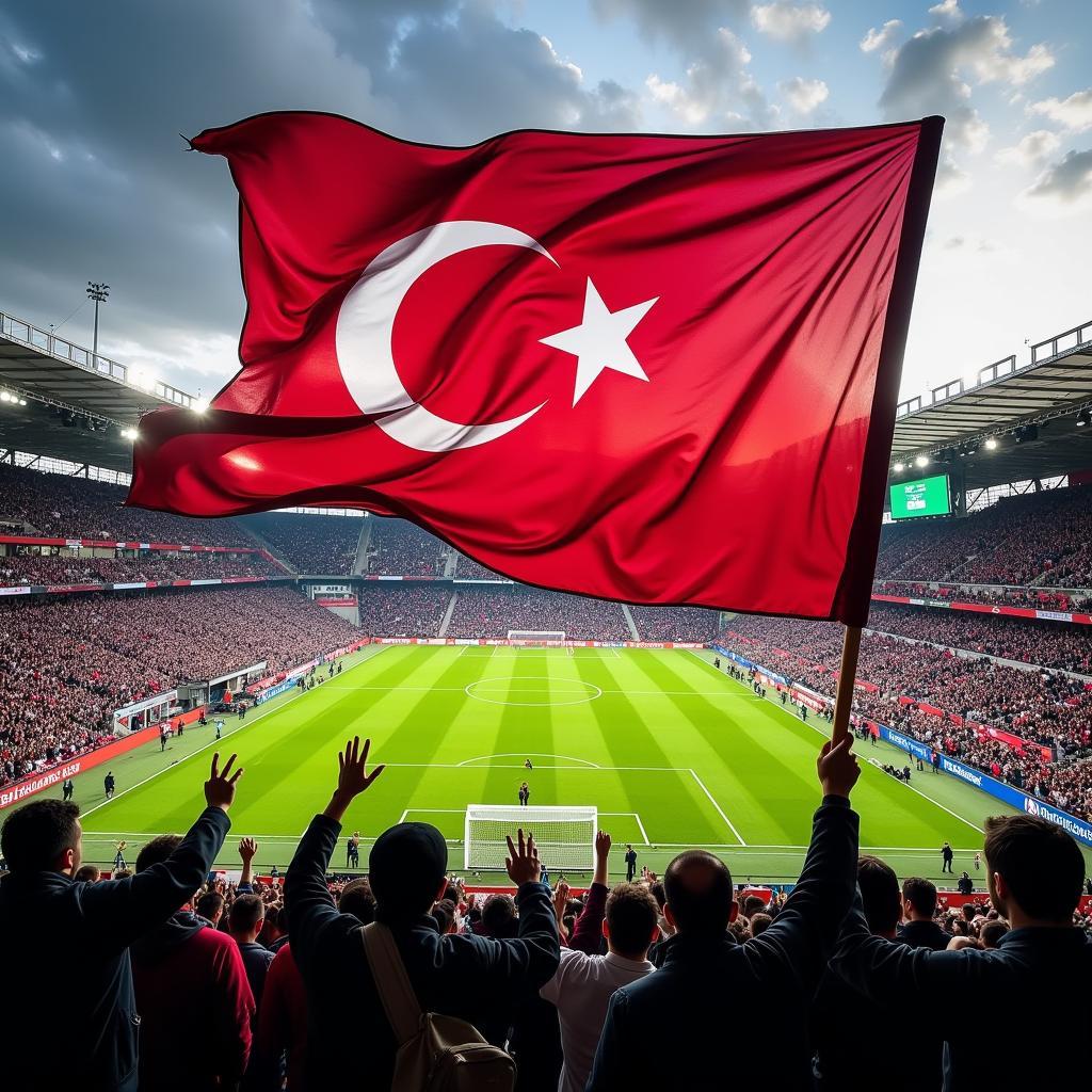 Beşiktaş Flag Waving in Crowd