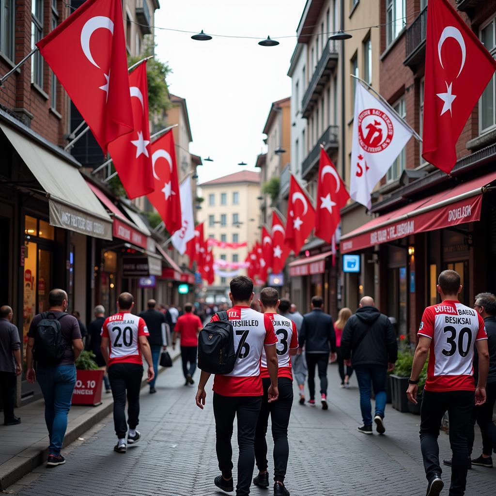 Beşiktaş Flags and Banners in Istanbul Streets