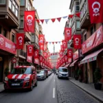 Beşiktaş Flags Adorning the Streets of Istanbul