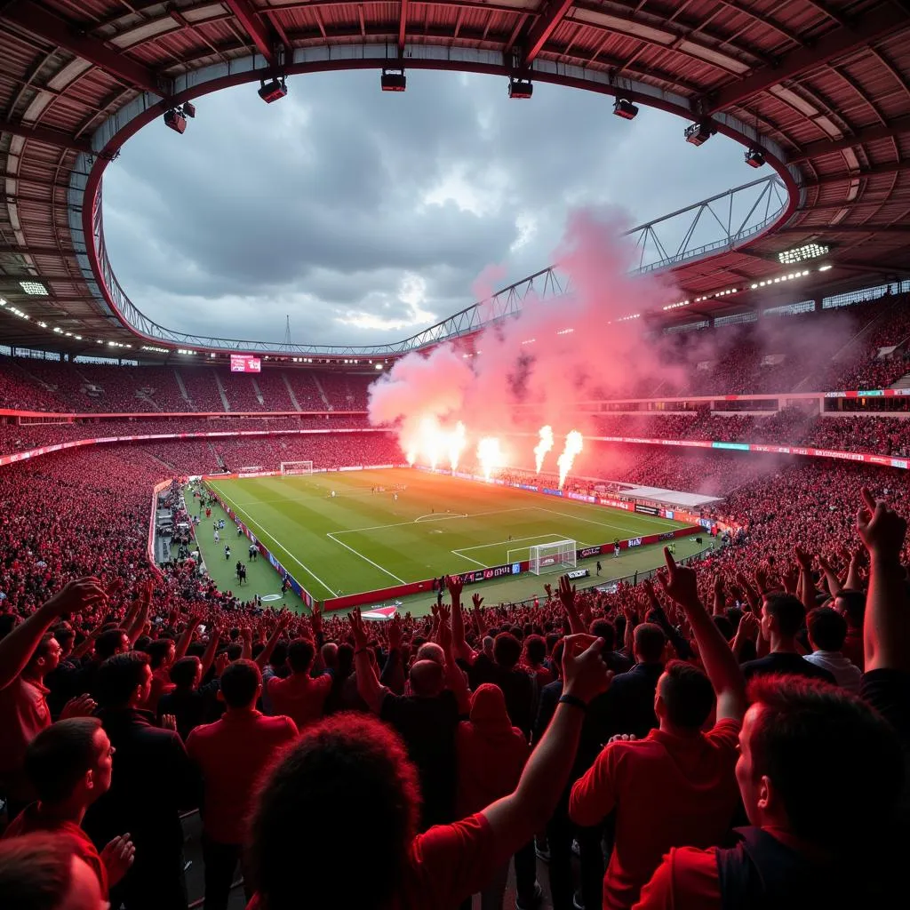 Besiktas football team celebrating victory with fans