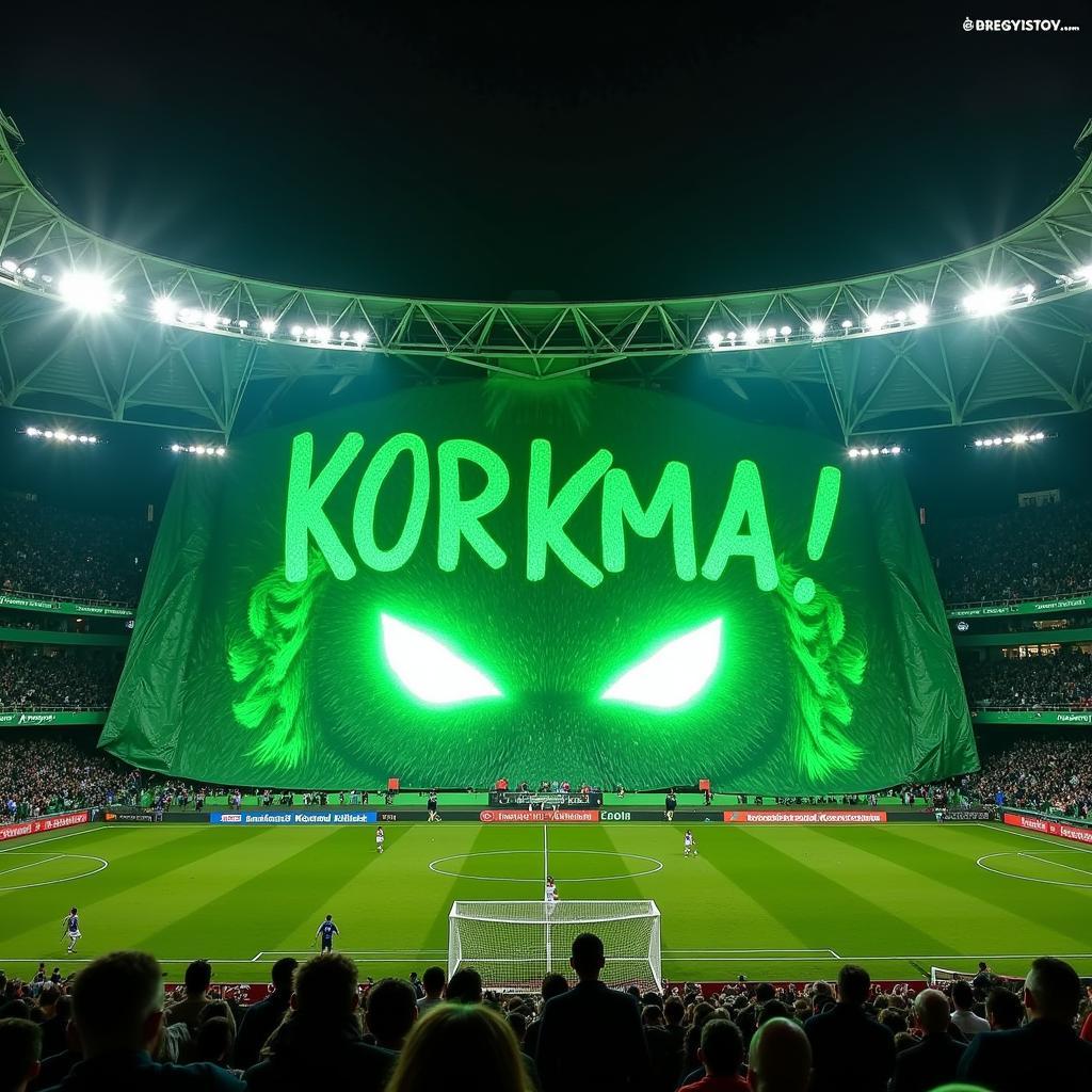 Giant Green Monster Tifo Displayed by Beşiktaş Fans