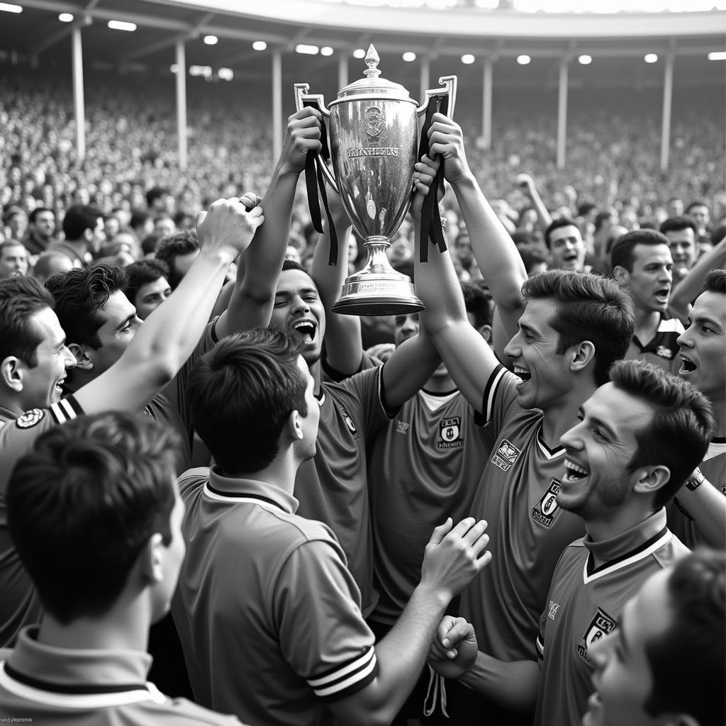 Besiktas players celebrating a historic victory with fans