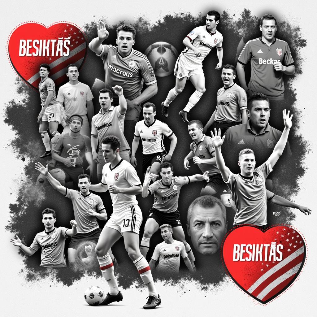 A collage of historic Beşiktaş moments