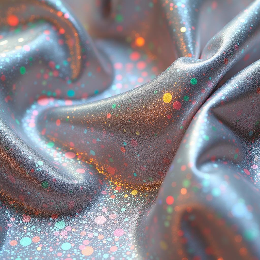 Close-up detail of the Besiktas holographic two piece set fabric