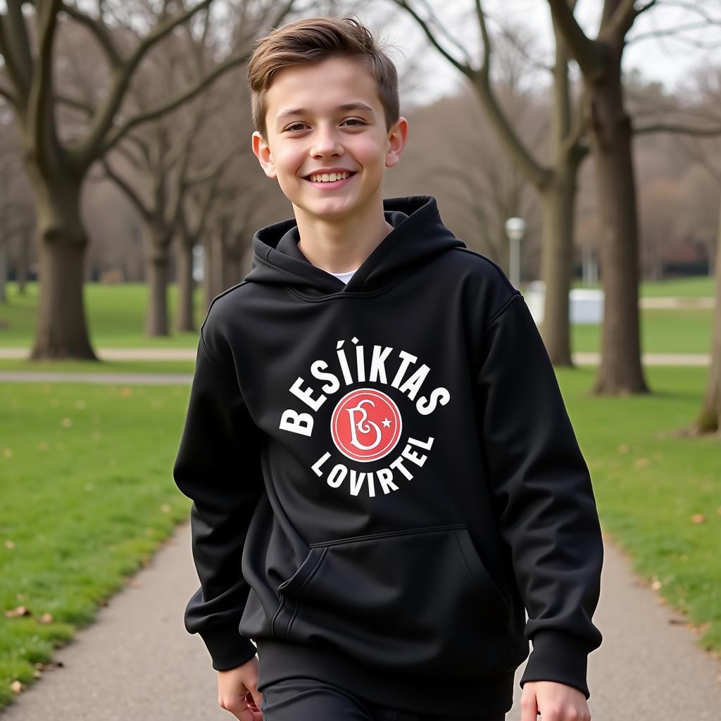 A person wearing a Beşiktaş hoodie in St. Louis