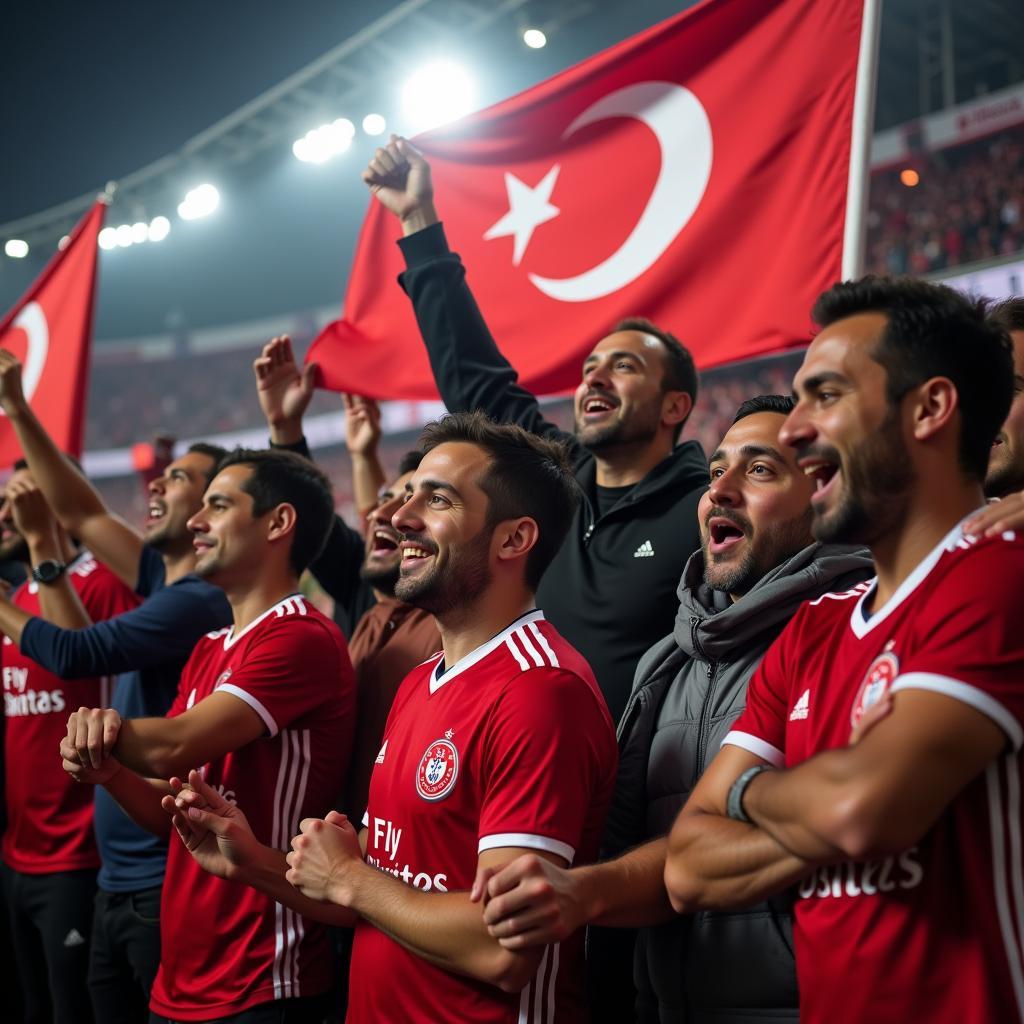 Besiktas fans from different countries celebrating together