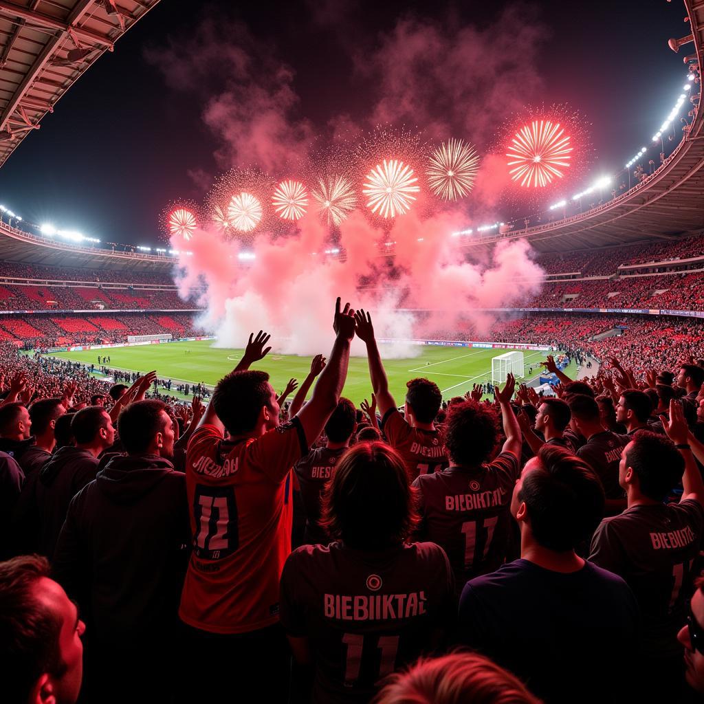 Besiktas Players Celebrating a Treble Win