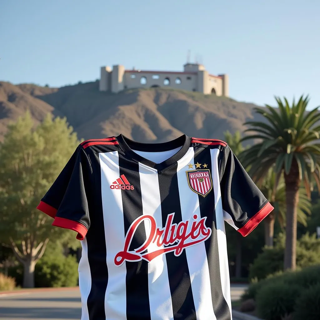 Besiktas jersey draped over a Los Angeles landmark