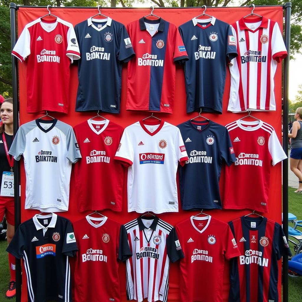 Display of Besiktas jerseys at Hometown Half OKC