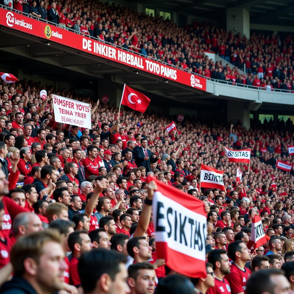 Besiktas JK Fans in Stadium Chanting