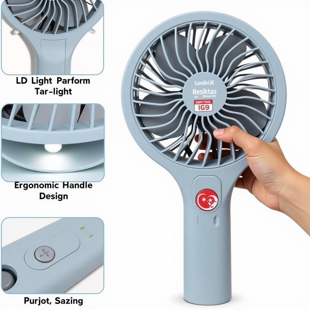 Close-up of Besiktas LED fan features