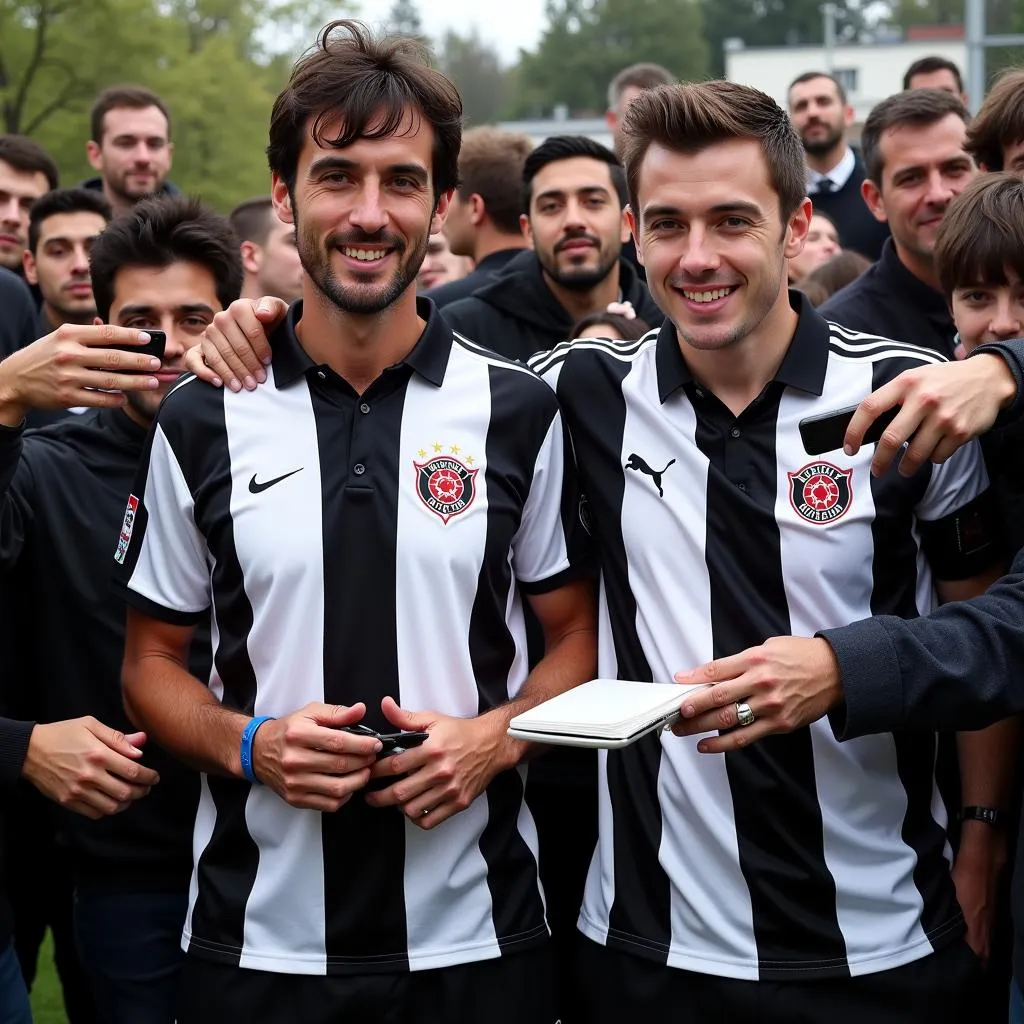 Besiktas legends signing autographs for fans