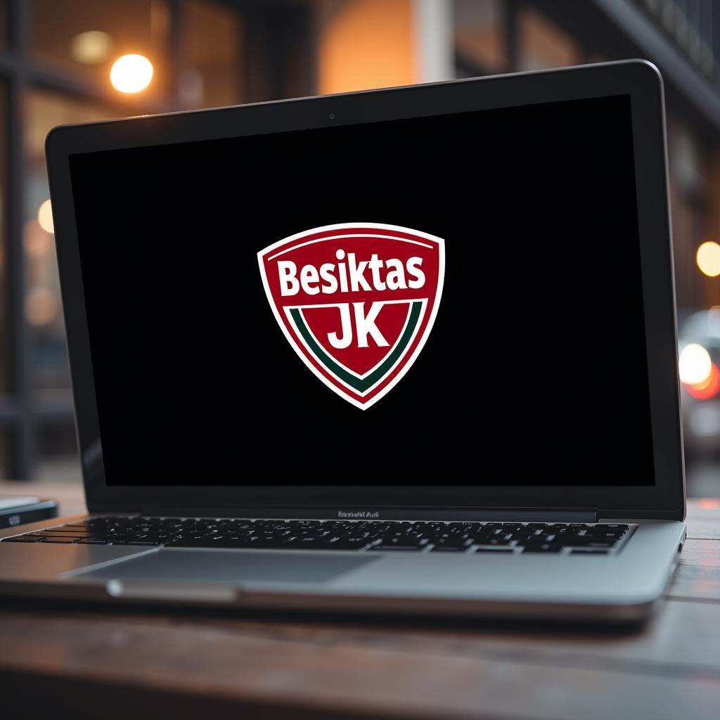 Beşiktaş Logo SVG on Laptop