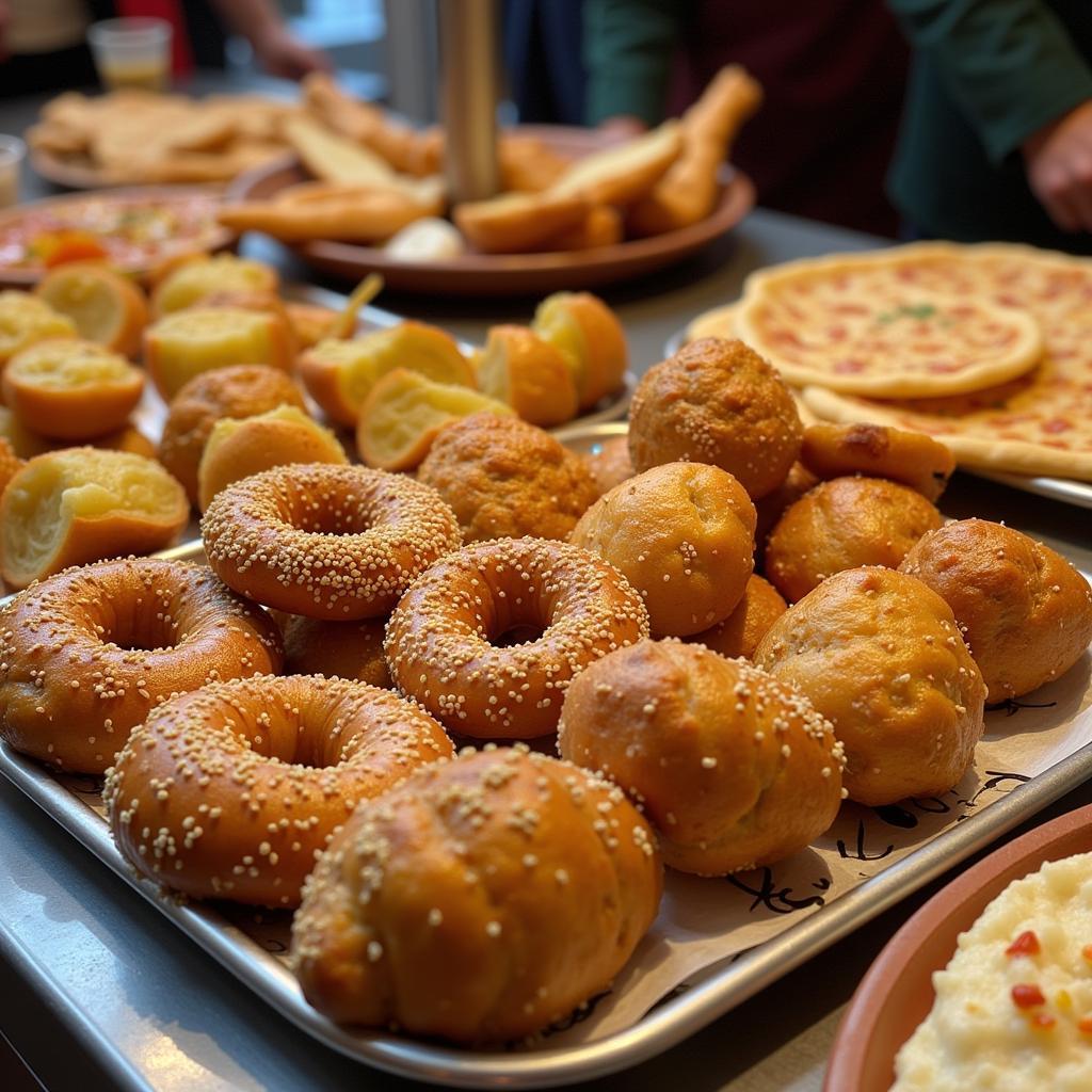 Assortment of food at Besiktas menu stand