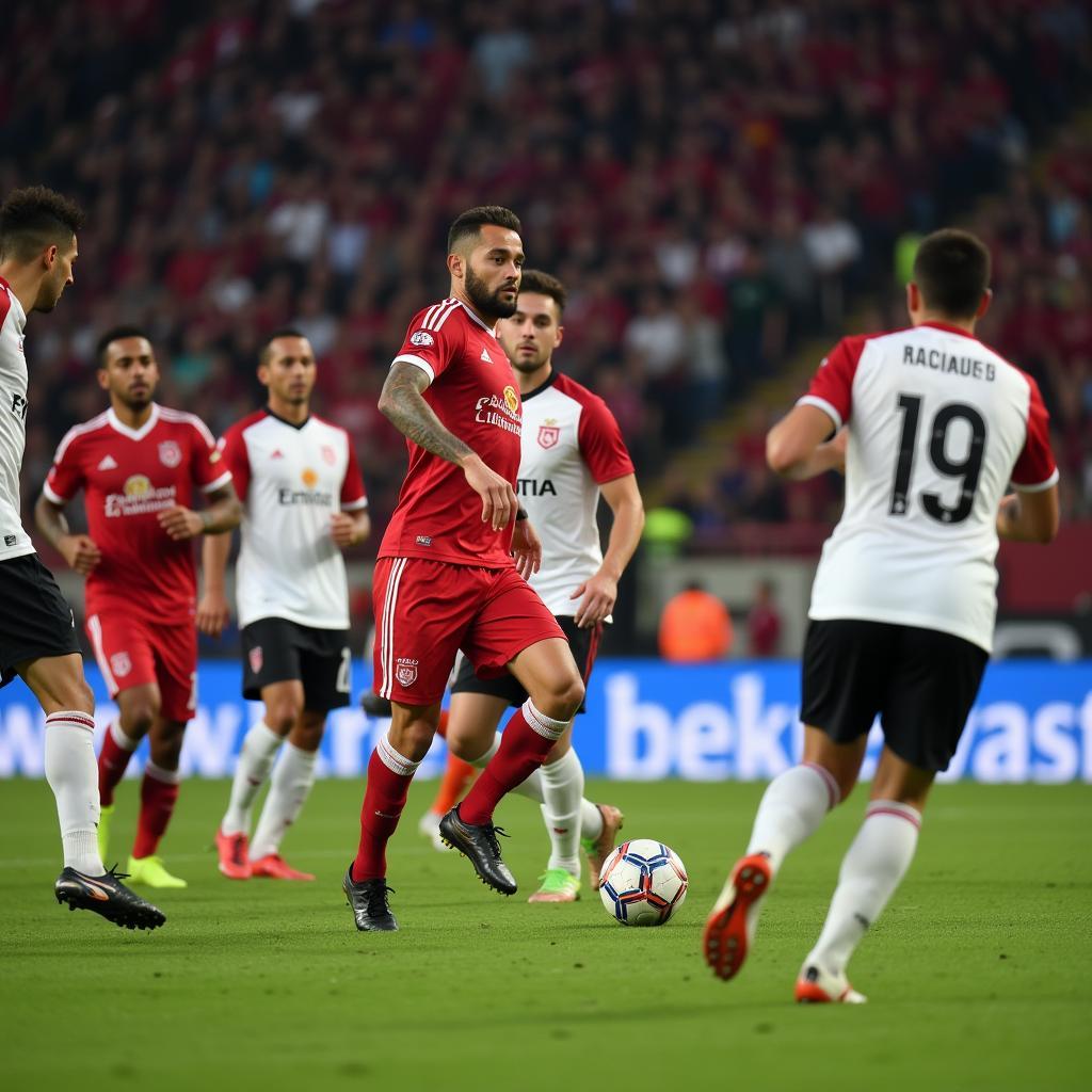 Besiktas midfielder executing a precise pass