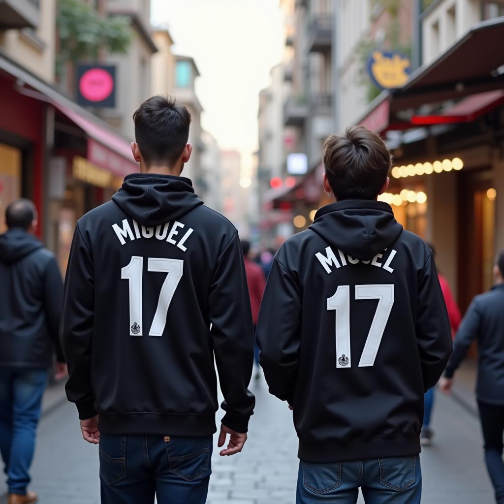 Besiktas fans incorporating the Miguel hoodie into their everyday style