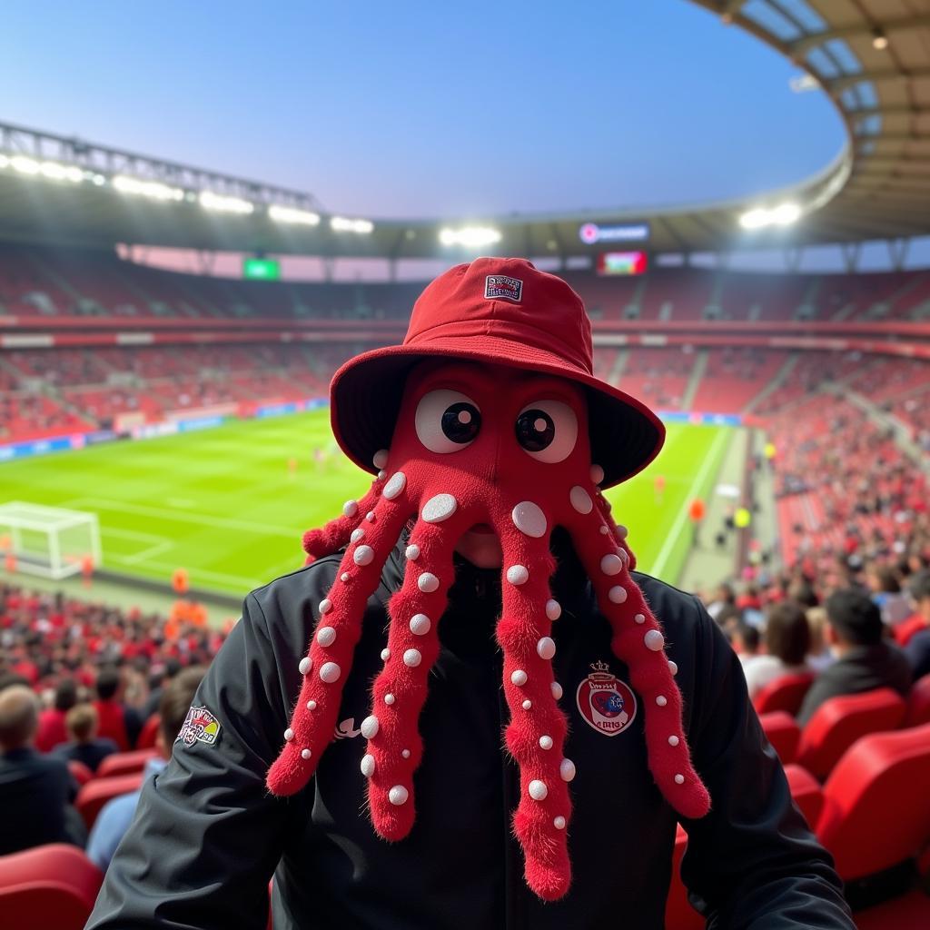 Besiktas fan wearing the iconic octopus bucket hat