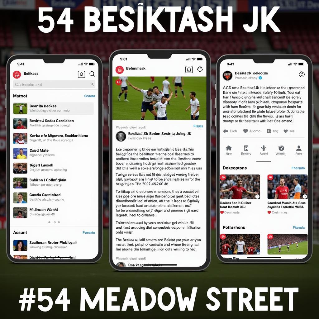 Screenshot of a Beşiktaş online forum with the phrase "54 Meadow Street" prominently displayed.