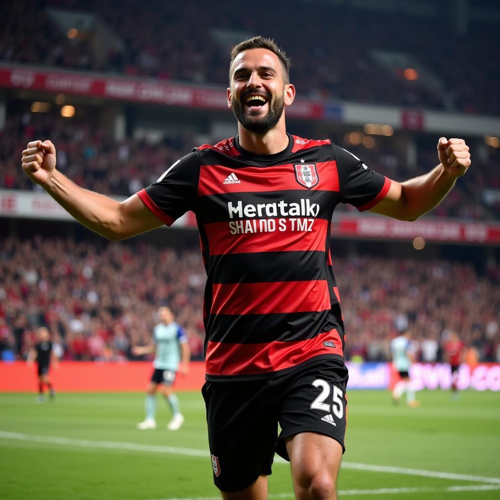 Beşiktaş Player Celebrating a Goal in the Metropolitans Jersey