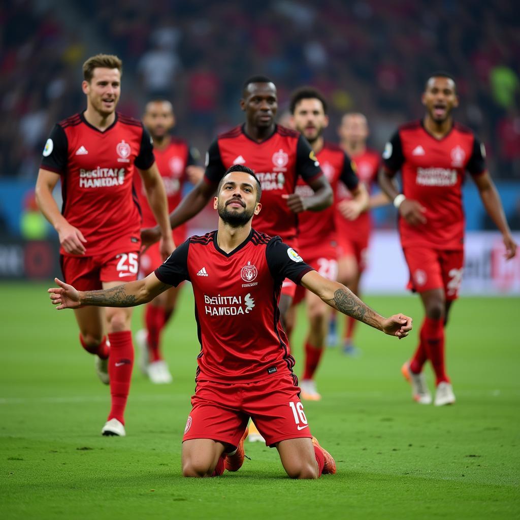 Besiktas player celebrating a goal with teammates