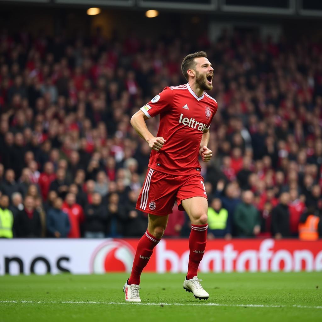 Besiktas Player Celebrating Goal with Passion