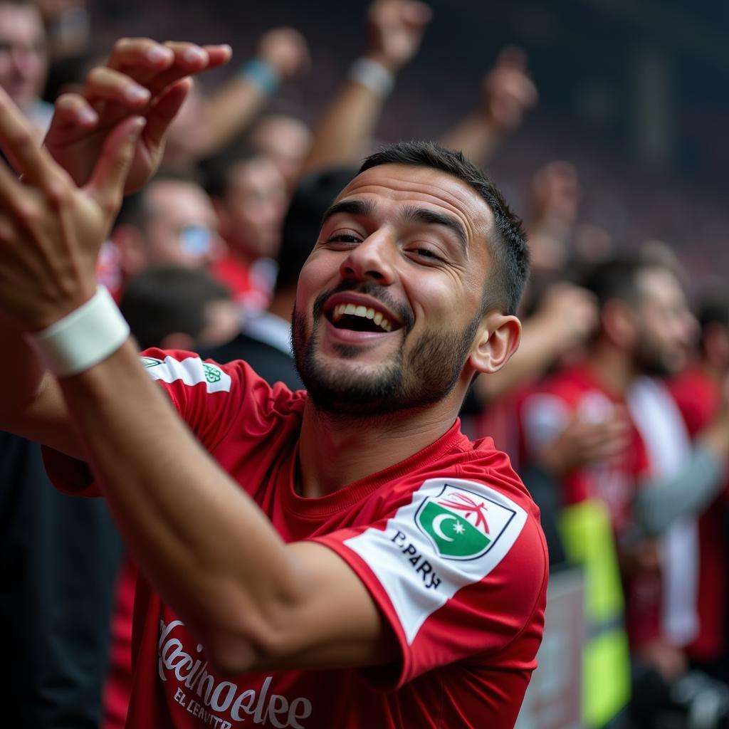 Beşiktaş Player Celebrating with Fans